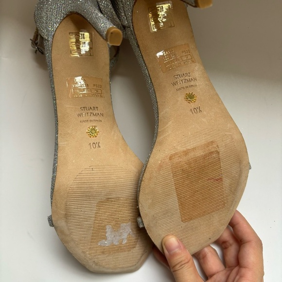 Stuart Weitzman Nudistcurve Ankle Strap Sandal  Sz 10.5 - Picture 7 of 7